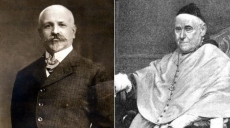 El masón y anarquista Francisco Ferrer y Guardia y Mons. José María Urquinaona.