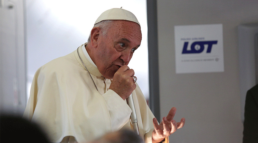 Papa Francisco en el avión de regreso a Roma / Foto: Alan Holdren (ACI Prensa)?w=200&h=150