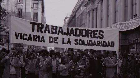 Manifestación de la Vicaría de la Solidaridad en 1983