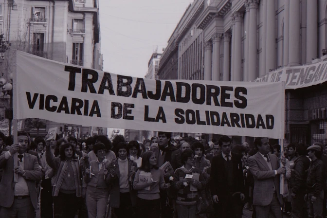 Manifestación de la Vicaría de la Solidaridad en 1983