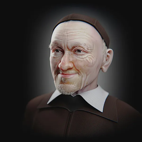 Reconstrucción facial 3D de SAn Vicente de Paúl. Crédito: Cicero Moraes/Wikipedia (CC BY-SA 4.0)