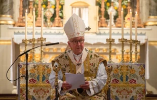 El Cardenal Vincent Nichols (en la foto celebrando una Misa en 2021) condenó en una declaración del 8 de agosto de 2025 los planes de Israel para tomar el control de la ciudad de Gaza. Crédito: Mazur/cbcew.org.uk.