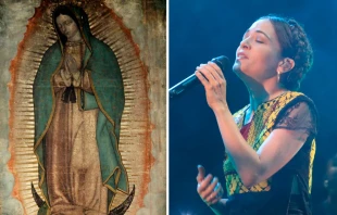 La Virgen de Guadalupe y la cantante mexicana Natalia Lafourcade. Crédito 1: Dominio público. / Crédito 2: Martinbayo (CC BY-SA 4.0).