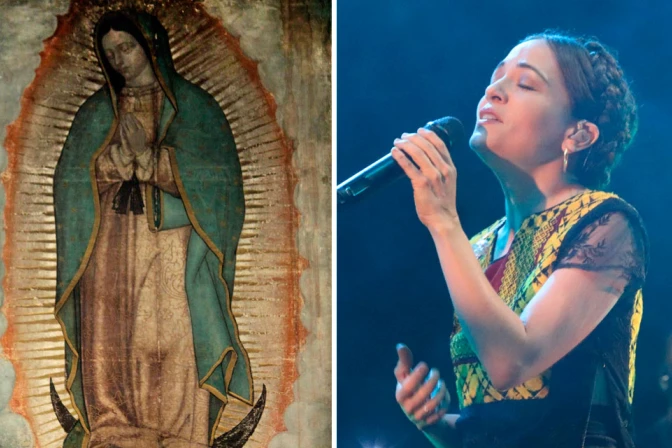 La Virgen de Guadalupe y Natalia Lafourcade.