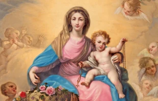 La Virgen María y el Niño con el Santo Rosario Crédito: Renata Sedmakova - Shutterstock
