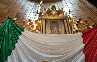 Imagen original de Nuestra Señora de Guadalupe en su santuario de Ciudad de México. Crédito: David Ramos/ACI Prensa.