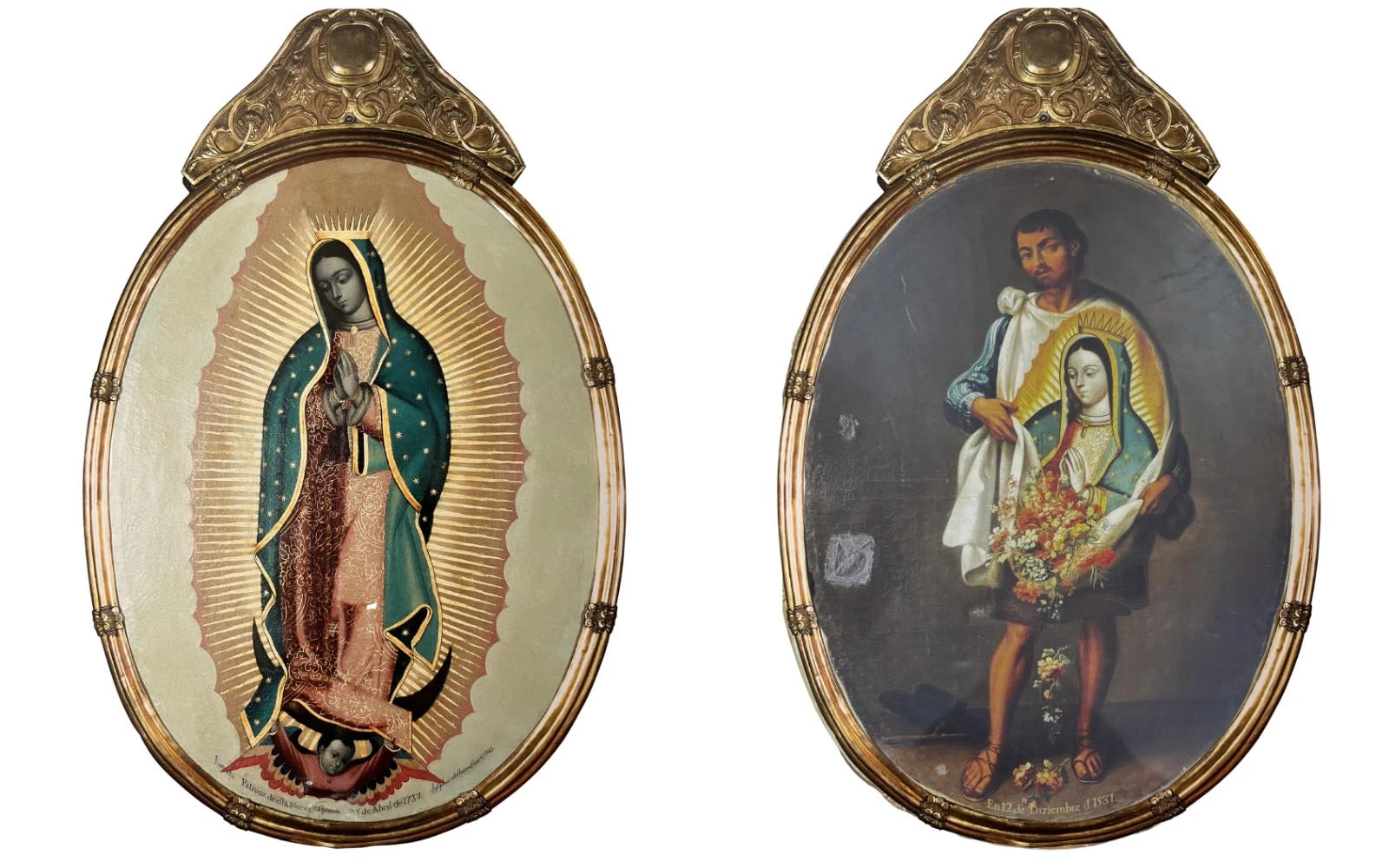 Anverso y reverso de la imagen de la Virgen de la Jura. Crédito: Cortesía Catedral Metropolitana de la Arquidiócesis Primada de México.