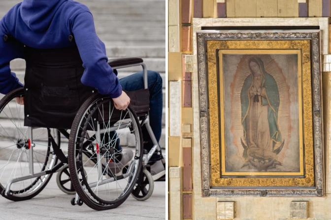 Fieles con discapacidad recorren camino hacia la Basílica de Guadalupe
