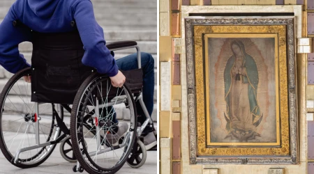 Fieles con discapacidad recorren camino hacia la Basílica de Guadalupe