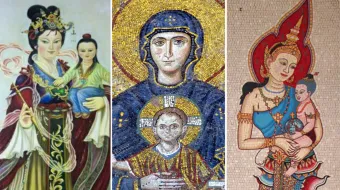 Imágenes marianas: Virgen con el Niño Jesús en Macao, Virgen María en Hagia Sophia y 
Virgen con el Niño Jesús en estilo tailandés
