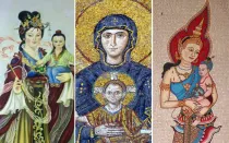 Imágenes marianas: Virgen con el Niño Jesús en Macao, Virgen María en Hagia Sophia y 
Virgen con el Niño Jesús en estilo tailandés