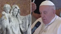 Imagen de la Virgen Reina de la Paz y Papa Francisco en el Rosario por el fin de la guerra en Ucrania y el mundo. Crédito: Vatican News