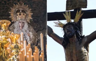 Cristo de la Expiración de Sevilla (El Cachorro) y la Virgen de la Esperanza de Málaga Crédito: Creative Commons, Benjamín Núñez González/Creative Commons, Pedro J Pacheco