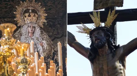 Cristo de la Expiración de Sevilla (El Cachorro) y la Virgen de la Esperanza de Málaga