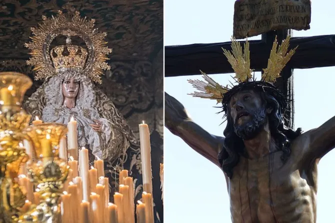 Cristo de la Expiración de Sevilla (El Cachorro) y la Virgen de la Esperanza de Málaga