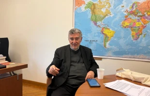 El P. Puig, durante la entrevista en su despacho Crédito: Victoria Isabel Cardiel/ EWTN News