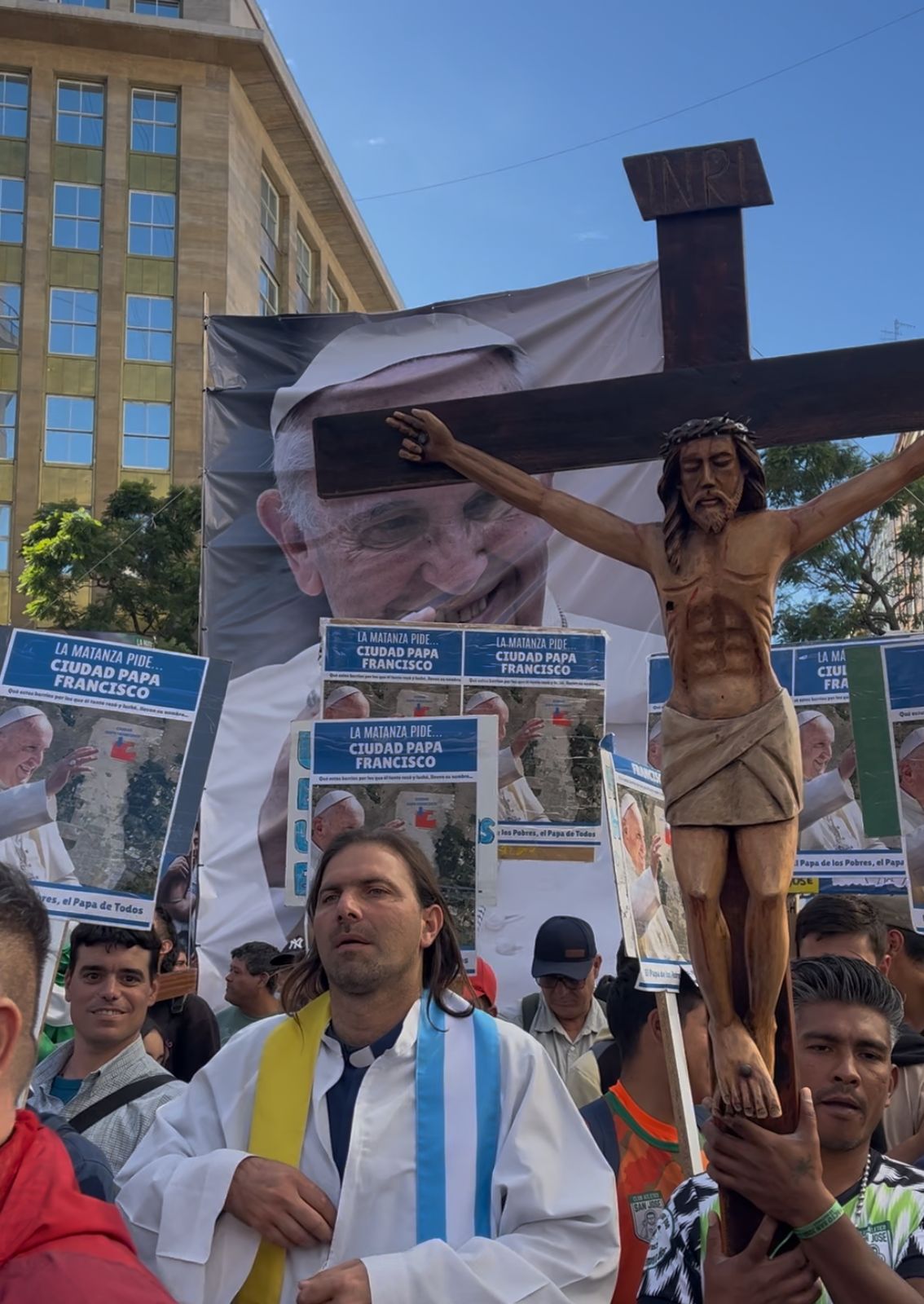 La caravana por el Papa Francisco en Buenos Aires. Crédito: Julieta Villar / EWTN News.