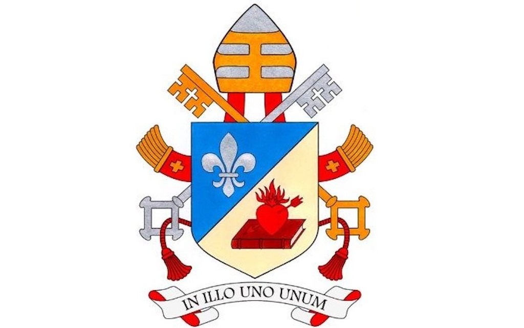 El nuevo Pontífice ha preferido mantener tanto su escudo episcopal como su lema “In Illo uno unum” (“En Él, que es uno, somos uno”) Crédito: Vatican Media