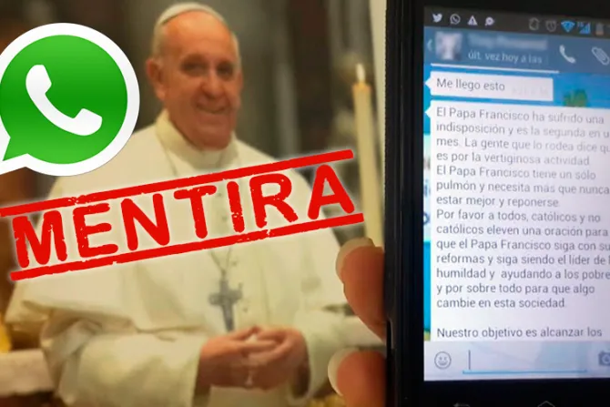 Circula bulo en WhatsApp sobre supuesta cirugía al Papa Francisco