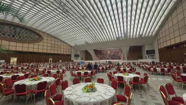 Todo listo en el Vaticano para el almuerzo con los pobres. Crédito: Congregación de la Misión