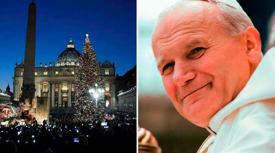 Imagen de archivo del árbol de Navidad del Vaticano y de Juan Pablo II. Foto: ACI Prensa / Vatican Media?w=200&h=150